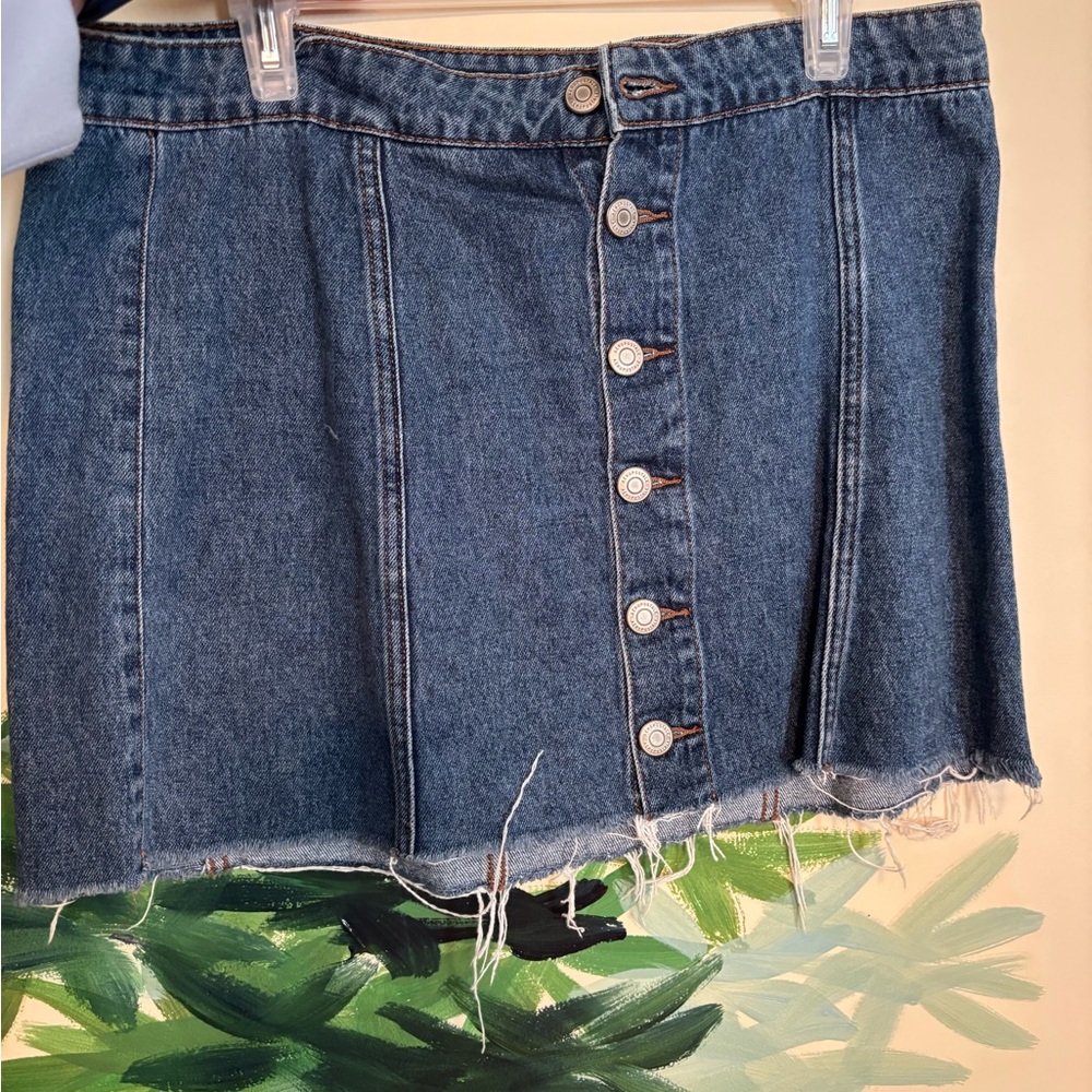 Denim Button-Up Skirt